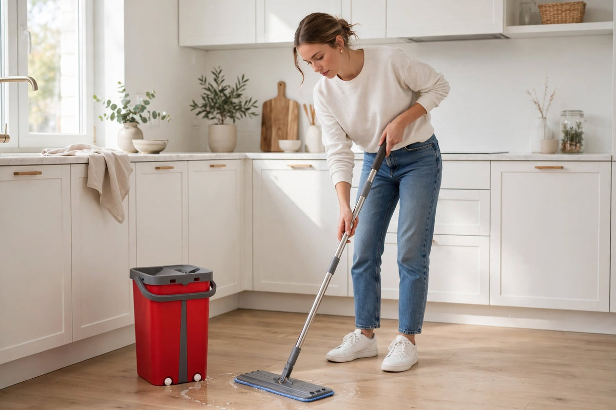 Mopa Autolimpiable Mágica 360º con Cubo Escurridor – Sistema Giratorio y 2 Recambios