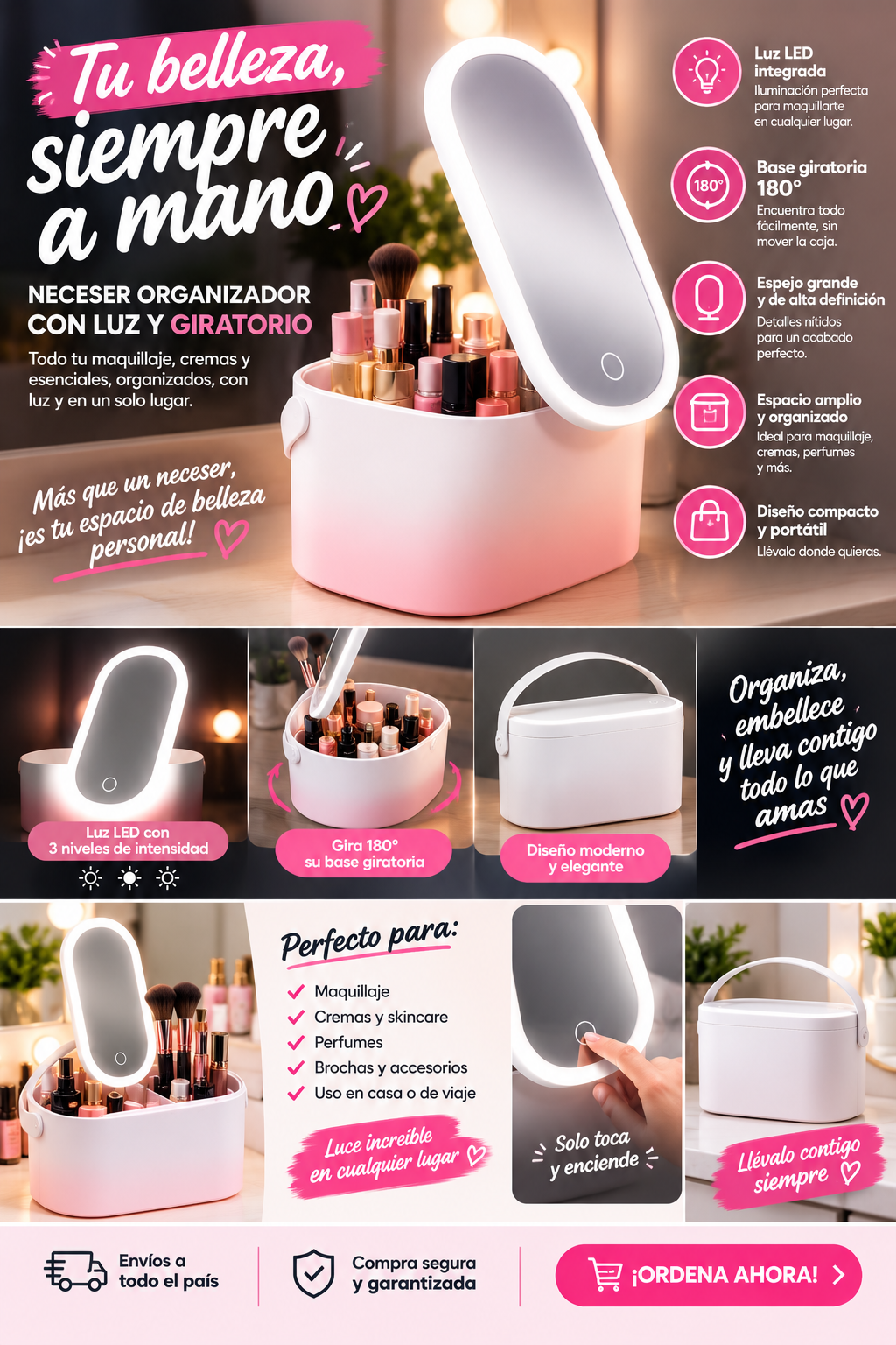 Organizador Maquillaje con Espejo